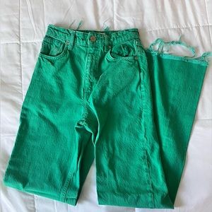 Green wide leg Zara jeans